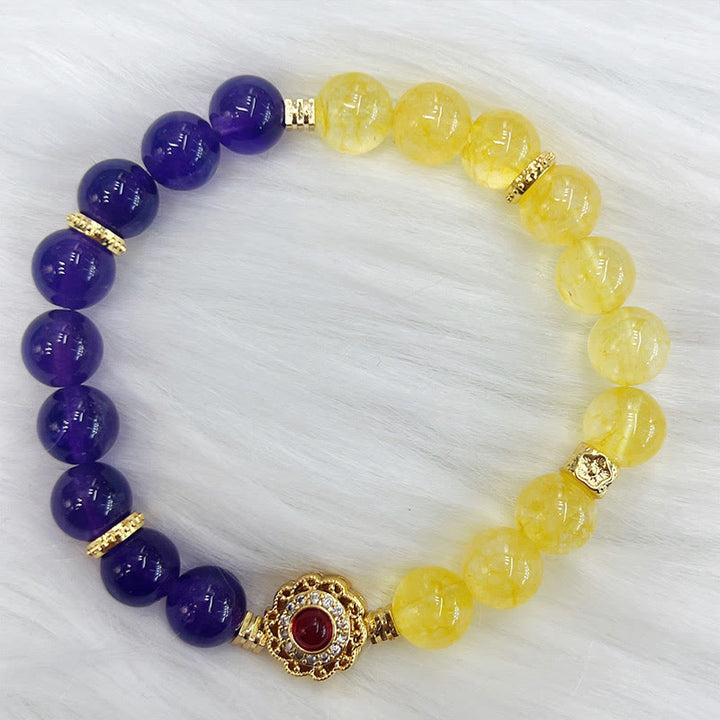 Buddha Stones Citrine Amethyst Pleasure Bracelet