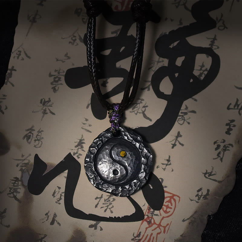 Buddha Stones 999 Sterling Silver Tai Chi Yin Yang Design Harmony Necklace Pendant - image 3