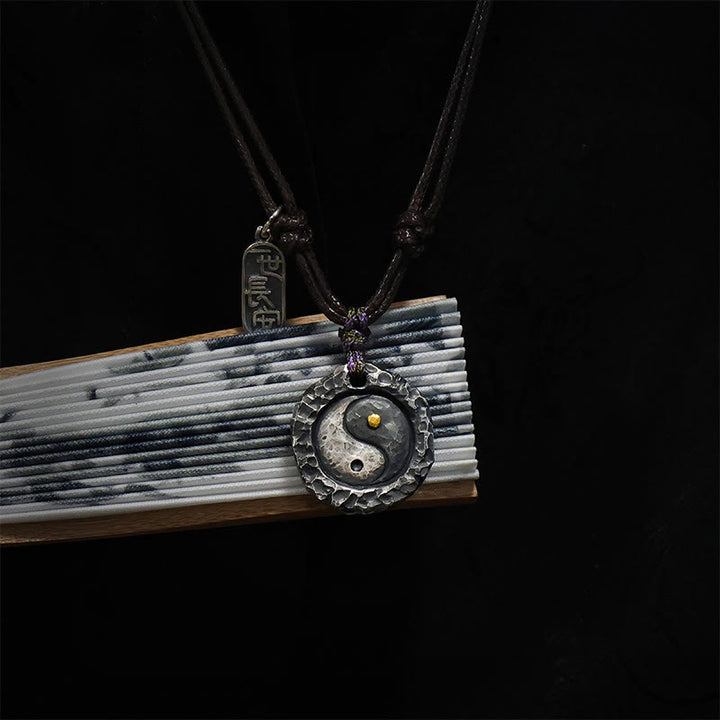 Buddha Stones 999 Sterling Silver Tai Chi Yin Yang Design Harmony Necklace Pendant - image 9