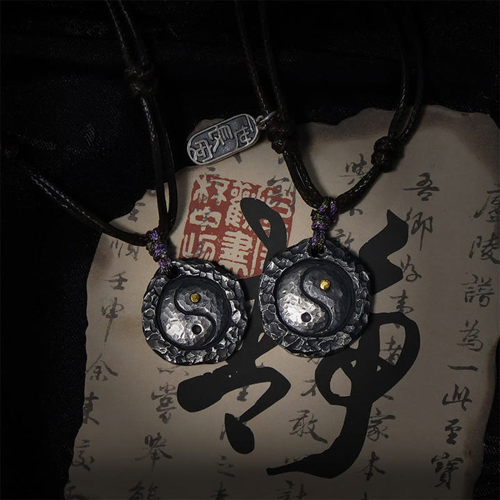 Buddha Stones 999 Sterling Silver Tai Chi Yin Yang Design Harmony Necklace Pendant - image 11