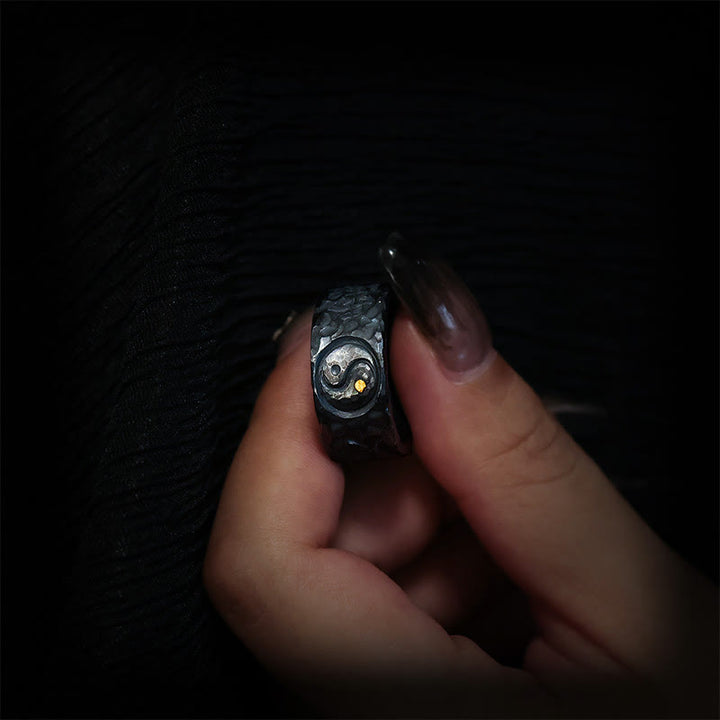 Buddha Stones 999 Sterling Silver Yin Yang Balance Ring - image 8