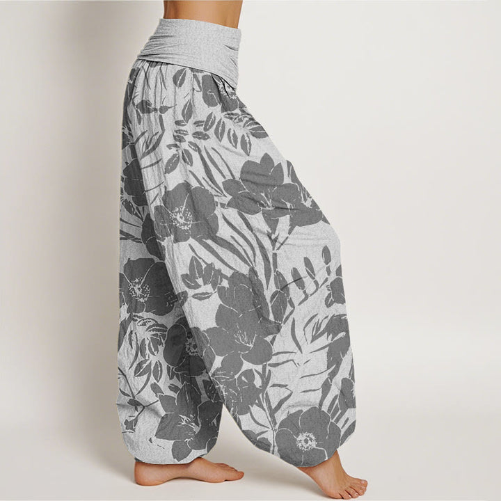 Buddha Stones Casual Magnolias Women's Elastic Waist Harem Pants