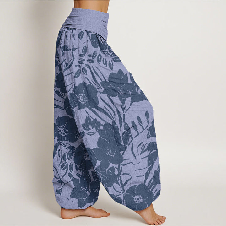 Buddha Stones Casual Magnolias Women's Elastic Waist Harem Pants