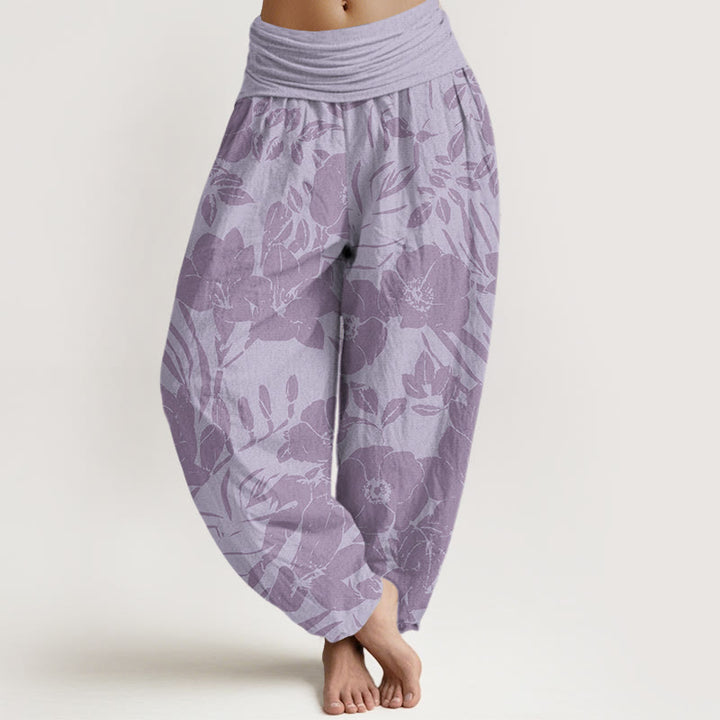 Buddha Stones Casual Magnolias Women's Elastic Waist Harem Pants