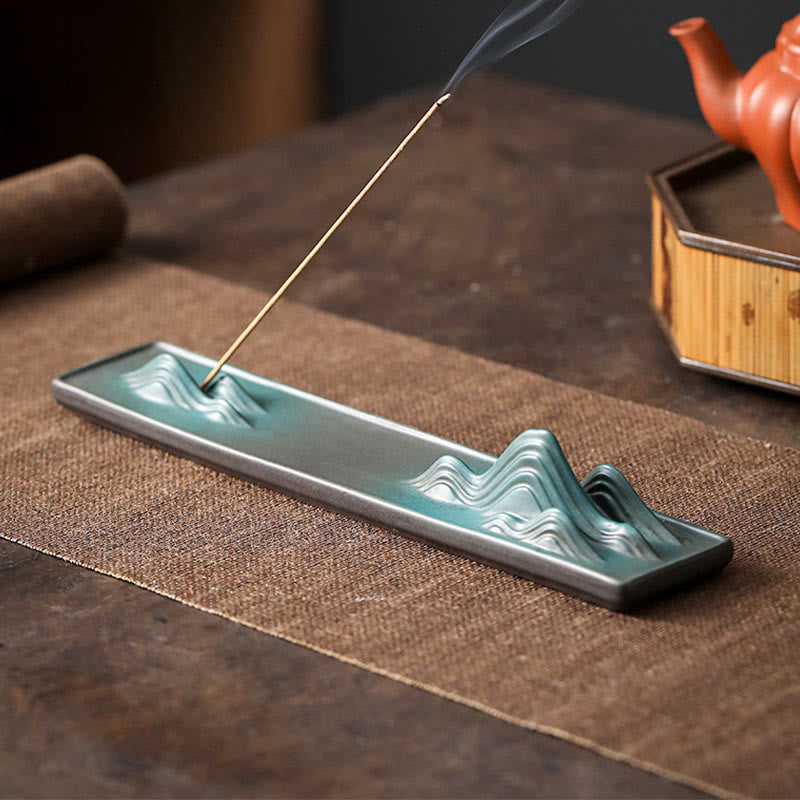 Buddha Stones Moon Rabbit PiXiu Mountain Healing Ceramic Stick Incense Burner Decoration - image 19