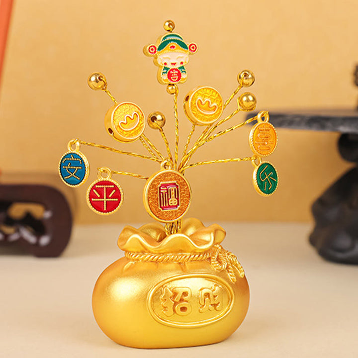 Buddha Stones Persimmon Peace and Safe Yellow Ingot Attract Wealth Resin Statue Harmony Home Decoration