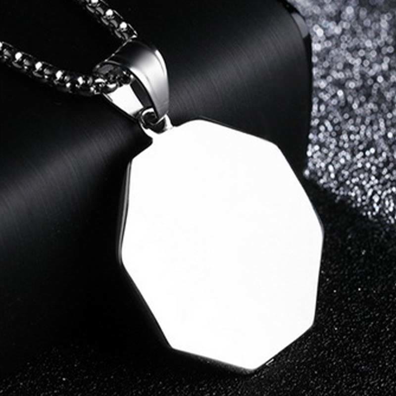 Buddha Stones Titanium Steel Bagua Yin Yang Pattern Balance Necklace Pendant - image 14