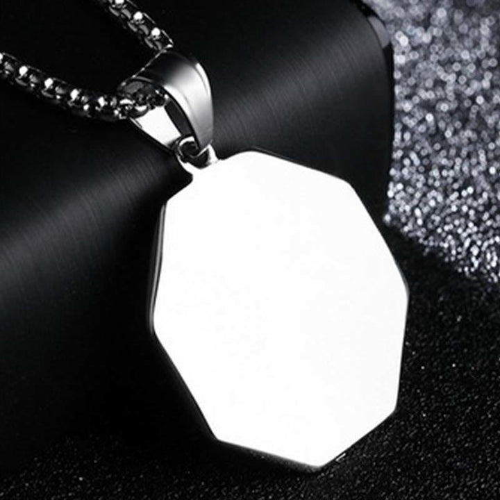 Buddha Stones Titanium Steel Bagua Yin Yang Pattern Balance Necklace Pendant - image 14