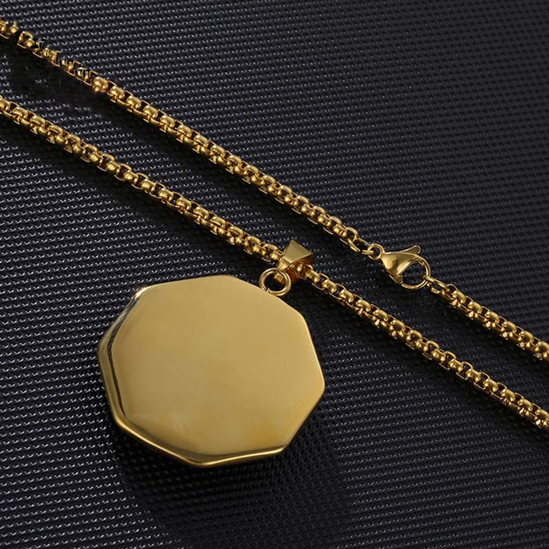 Buddha Stones Titanium Steel Bagua Yin Yang Pattern Balance Necklace Pendant - image 3