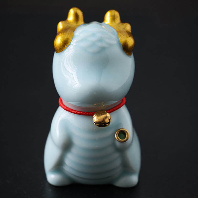 Buddha Stones Dragon Bell Healing Ceramic Incense Burner Desk Decoration