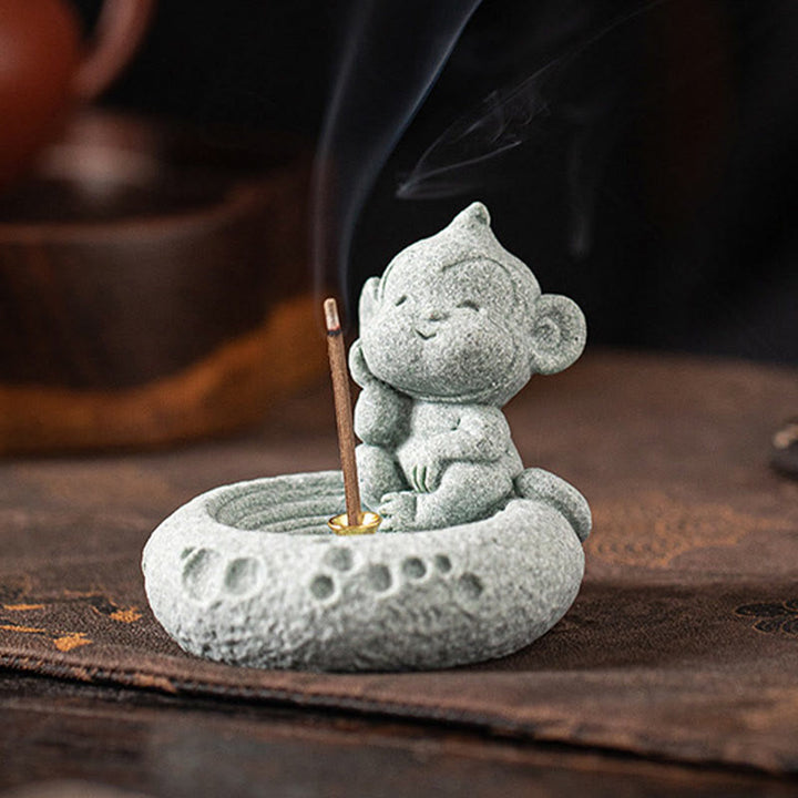 Buddha Stones Chinese Zodiac Healing Incense Burner Desk Decoration