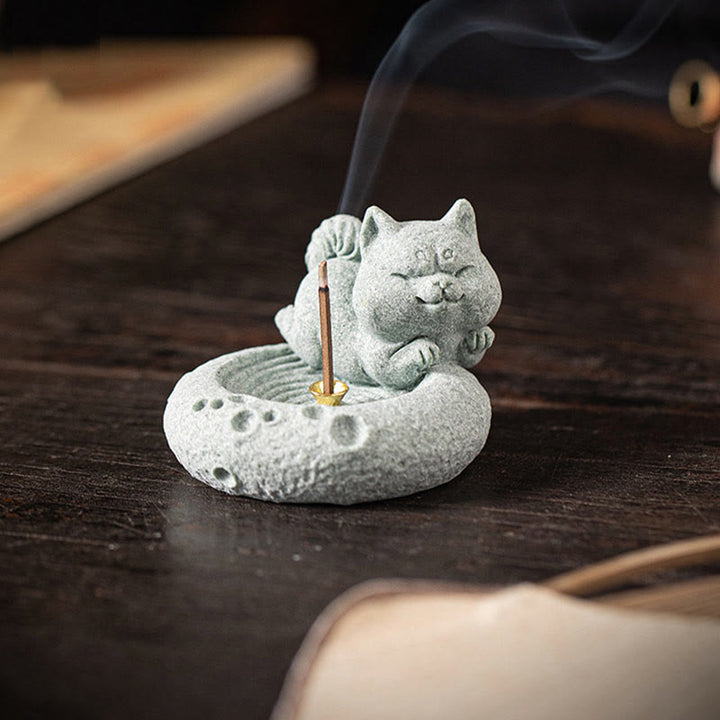 Buddha Stones Chinese Zodiac Healing Incense Burner Desk Decoration