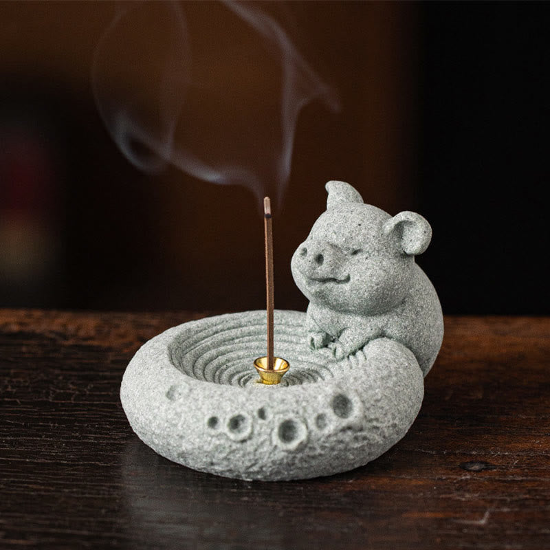 Buddha Stones Chinese Zodiac Healing Incense Burner Desk Decoration