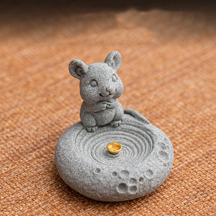 Buddha Stones Chinese Zodiac Healing Incense Burner Desk Decoration