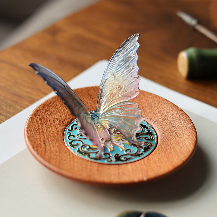 Buddha Stones Butterfly Healing Incense Burner Desk Decoration