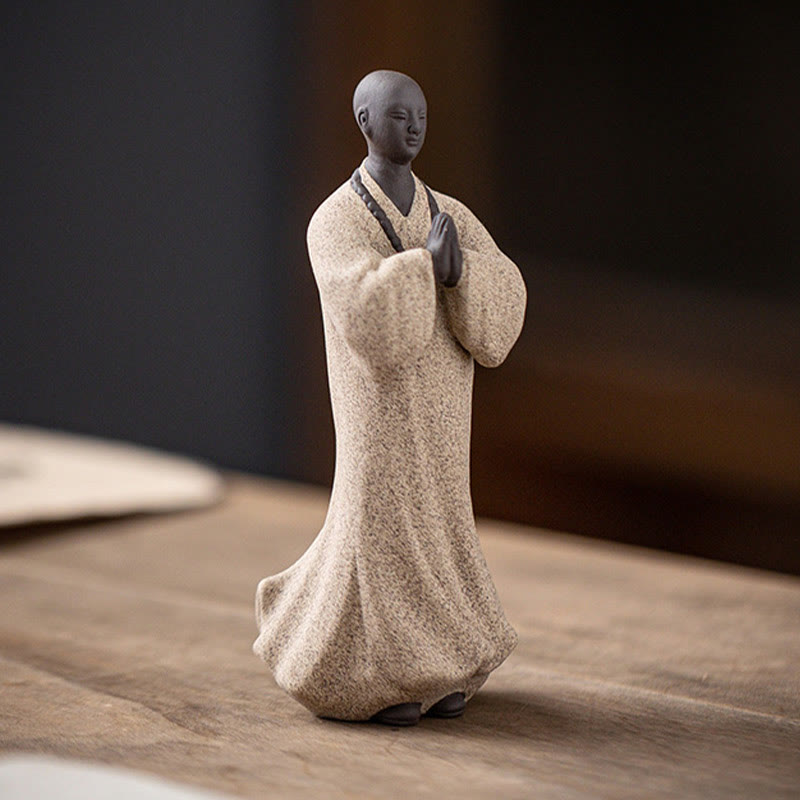 Buddha Stones Meditating Praying Monk Figure Ceramic Compassion Serenity Home Decoration - image 15