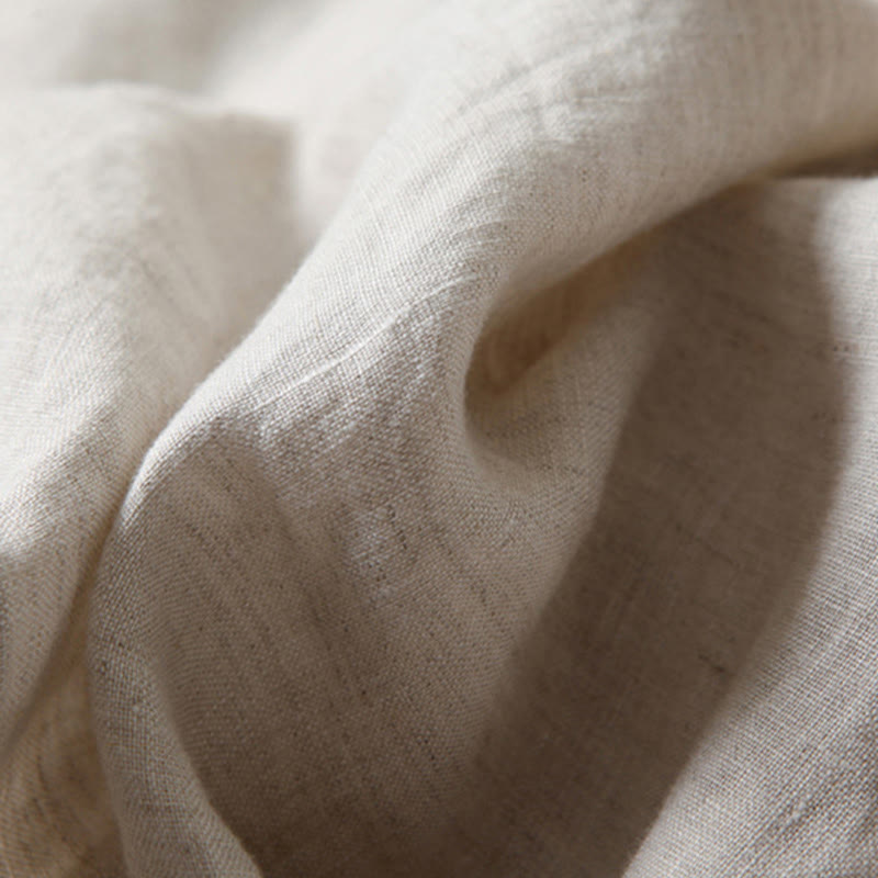 Buddha Stones Plain Color Cotton Linen High Waist Wide Leg Pants With Pockets - image 15