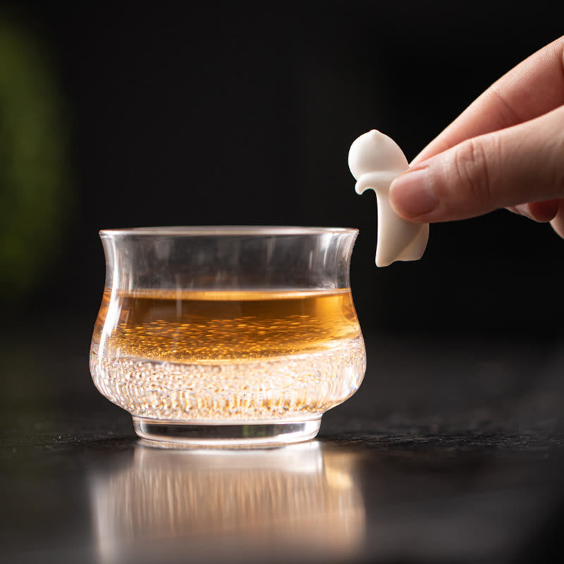 Buddha Stones Mini Hanging White Cat Tea Pet Ceramic Home Desk Figurine Decoration - image 7