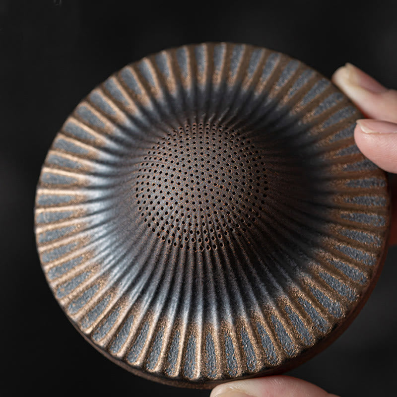 Buddha Stones Little Brown Monk Hat Strainer Ceramic Tea Accessories Figurine Zen Home Desk Decoration - image 13