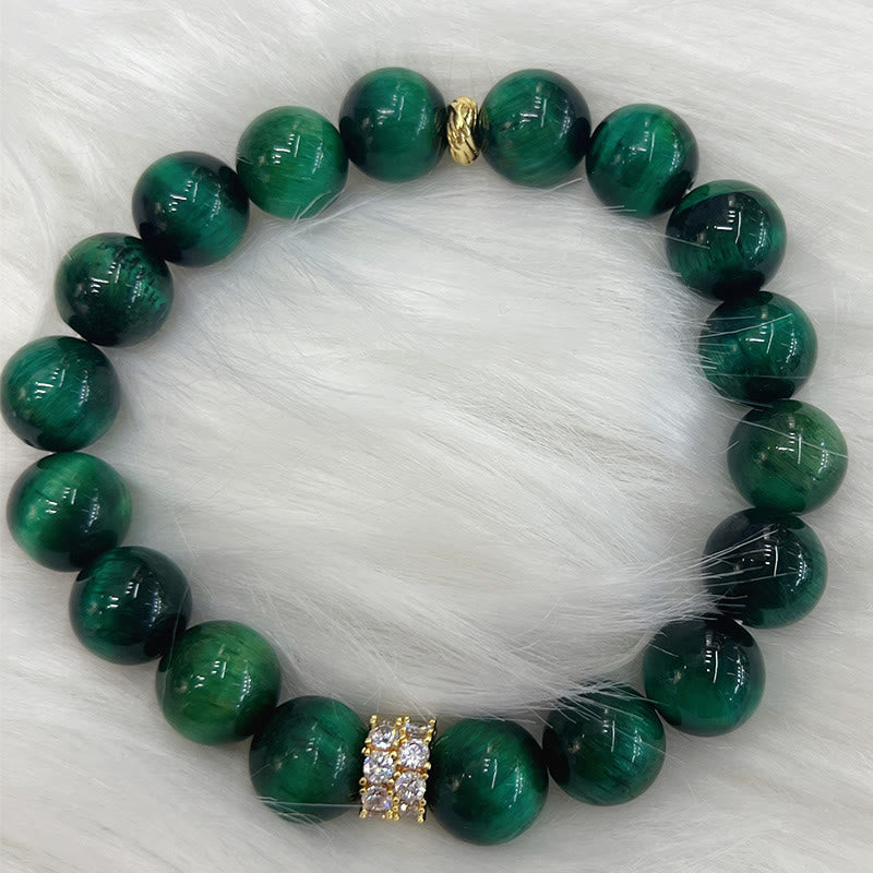 Buddha Stones Green Tiger Eye Positive Bracelet