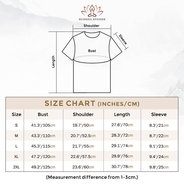 Buddha Stones Circular Om Mani Padme Hum Eight Auspicious Symbols Cotton Tee T-shirt