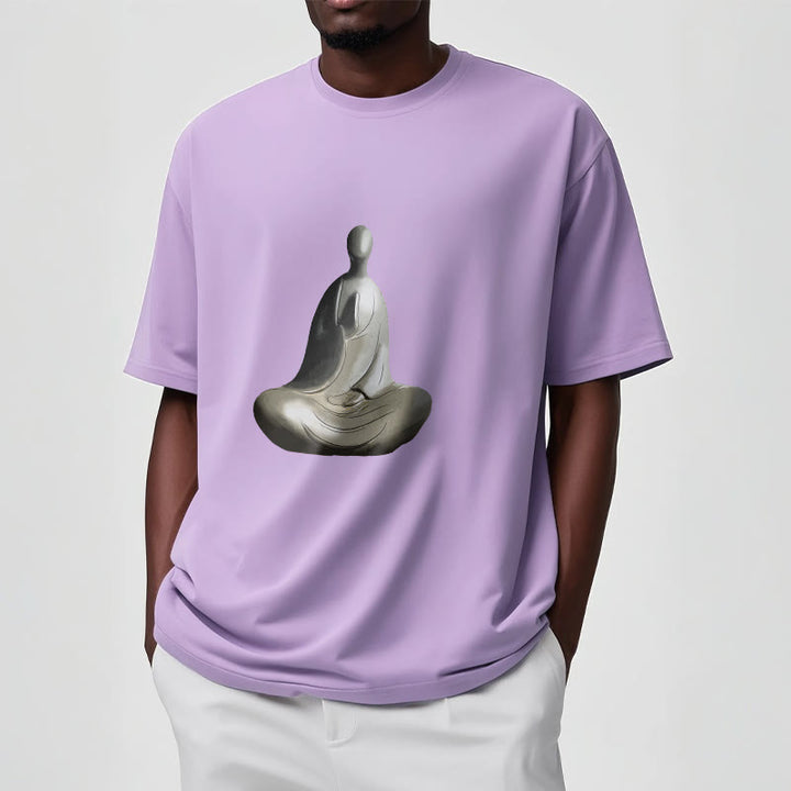 Buddha Stones Gray Formless Buddha Pattern Cotton Tee T-shirt - image 17