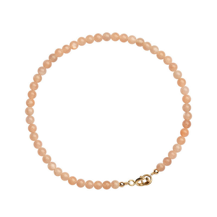 Buddha Stones 3mm Sun Stone Ultra-thin Beads 14k Gold Plated Copper Wealth Bracelet