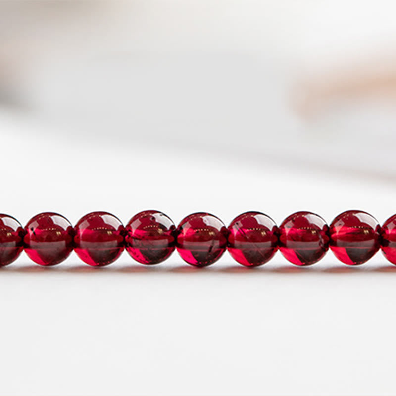 Buddha Stones 3mm Natural Small Garnet Ultra-Thin Beads Protection Bracelet