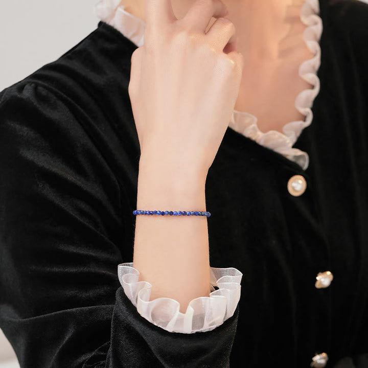 Buddha Stones Small Lazurite Lapis Lazuli Ultra-Thin Beads Balance Bracelet - image 4