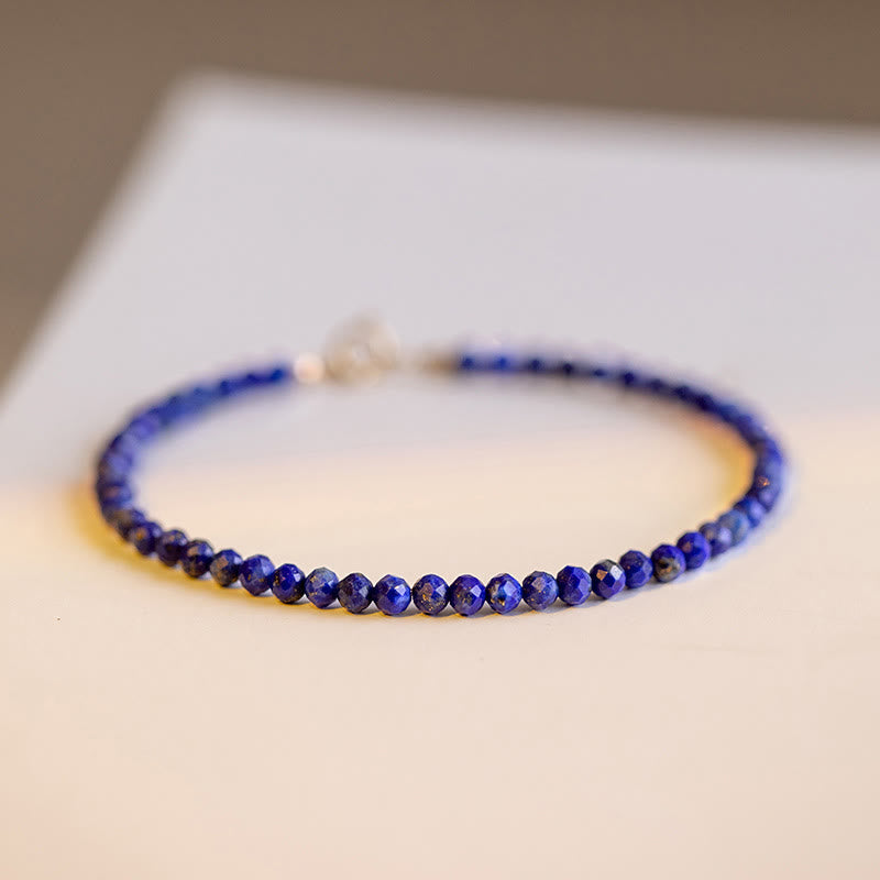 Buddha Stones Small Lazurite Lapis Lazuli Ultra-Thin Beads Balance Bracelet - image 6
