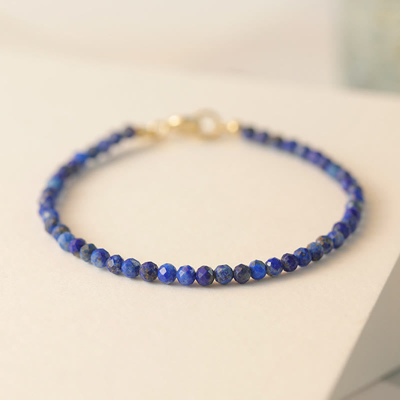 Buddha Stones Small Lazurite Lapis Lazuli Ultra-Thin Beads Balance Bracelet - image 8