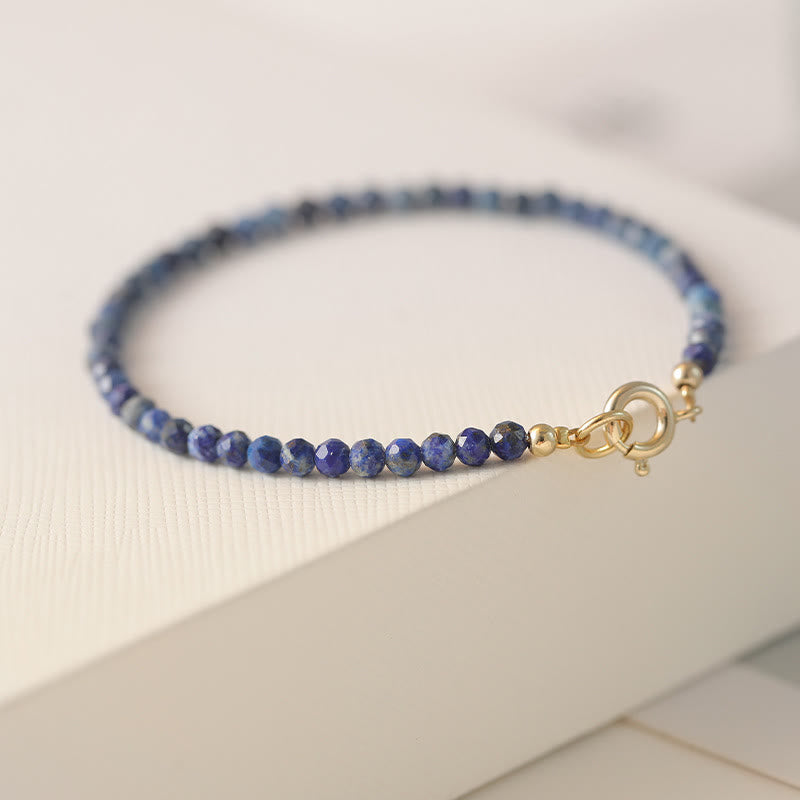 Buddha Stones Small Lazurite Lapis Lazuli Ultra-Thin Beads Balance Bracelet - image 2