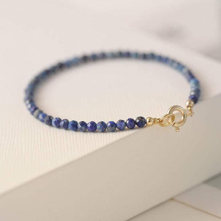 Buddha Stones Small Lazurite Lapis Lazuli Ultra-Thin Beads Balance Bracelet - image 2