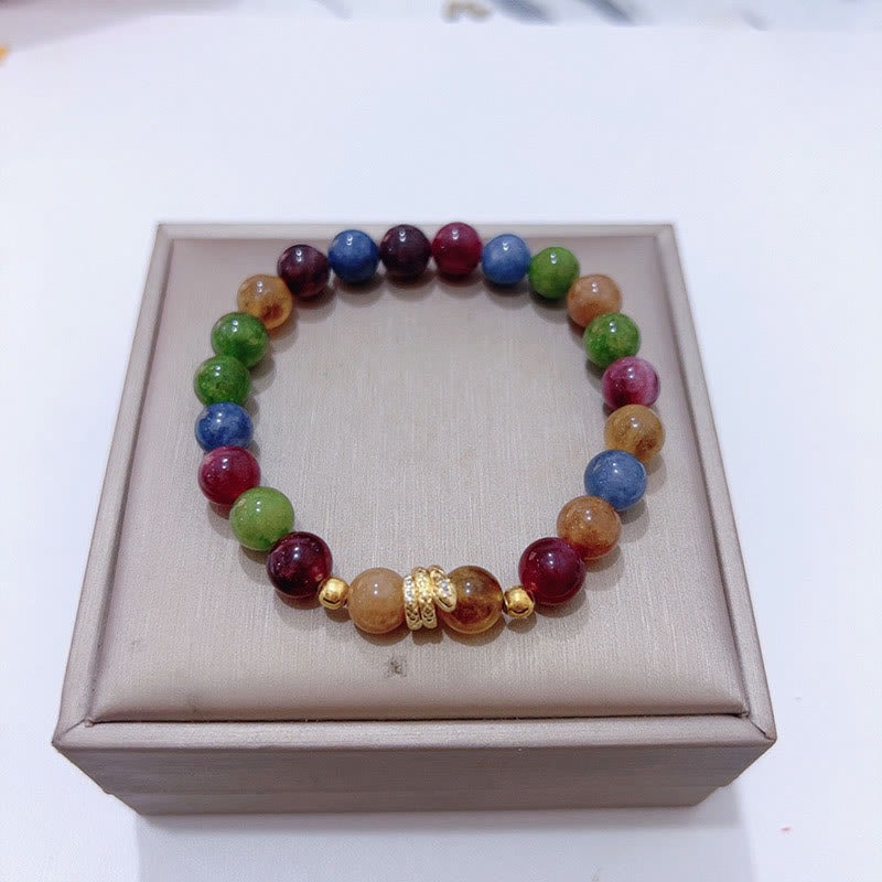 Buddha Stones Tourmaline Gold Plated Copper Year of the Snake Love Bracelet