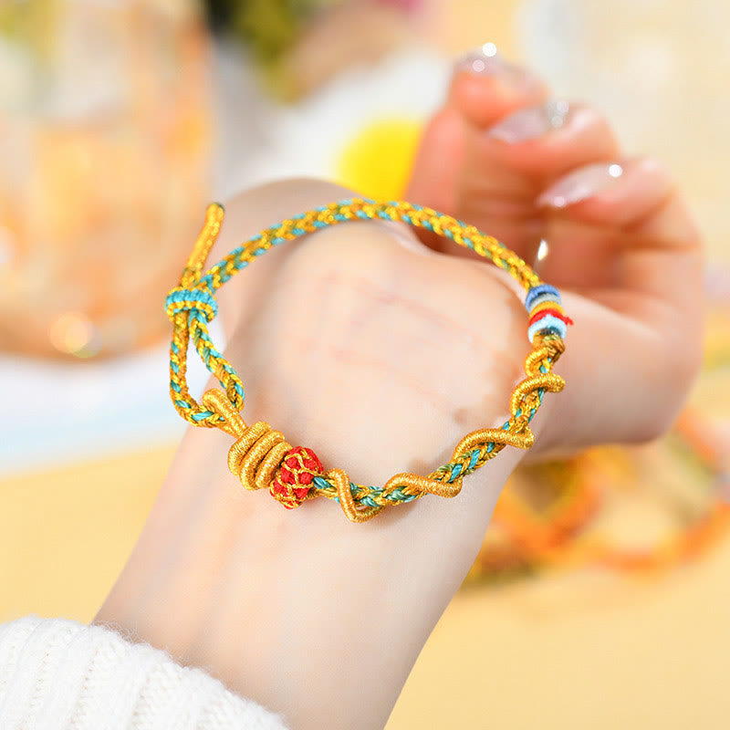 Buddha Stones Colorful String Snake Dragon Year of the Snake Luck Bracelet