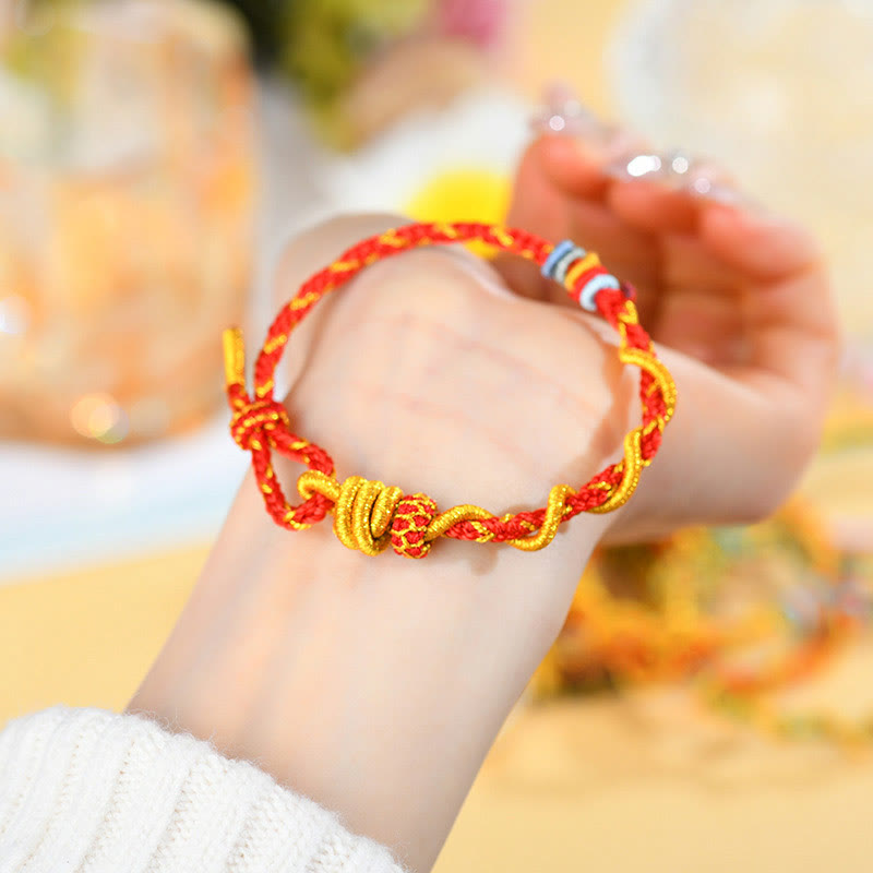 Buddha Stones Colorful String Snake Dragon Year of the Snake Luck Bracelet