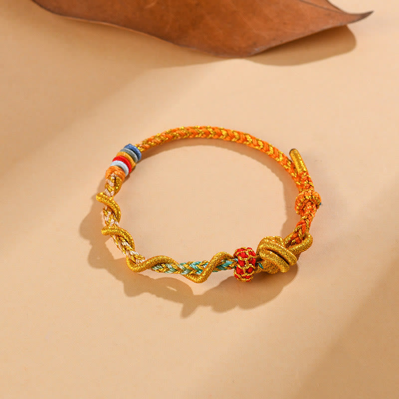 Buddha Stones Colorful String Snake Dragon Year of the Snake Luck Bracelet