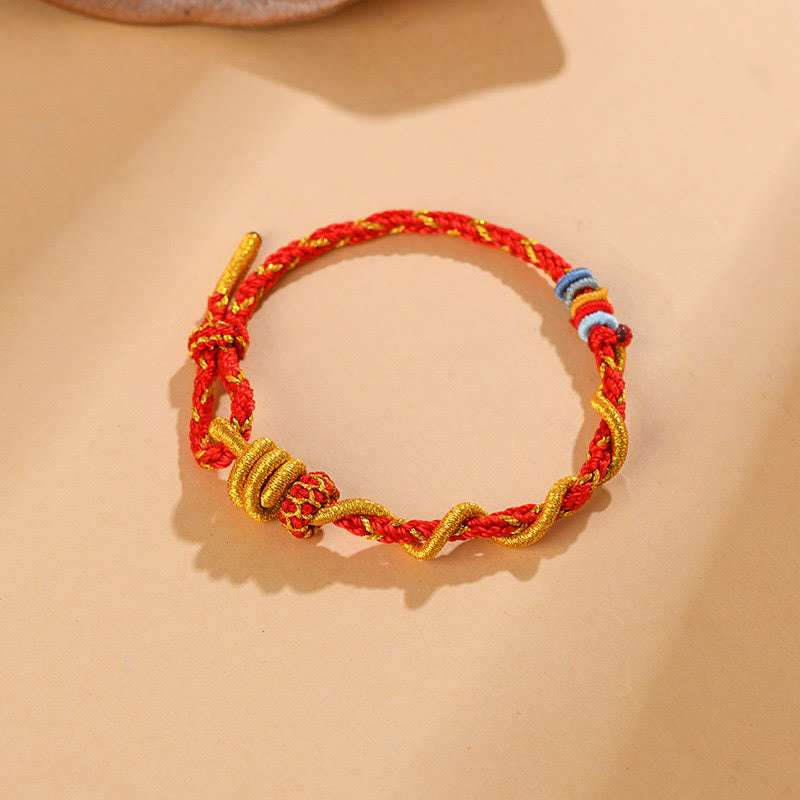 Buddha Stones Colorful String Snake Dragon Year of the Snake Luck Bracelet