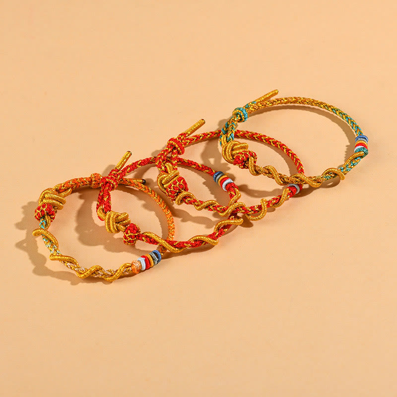 Buddha Stones Colorful String Snake Dragon Year of the Snake Luck Bracelet