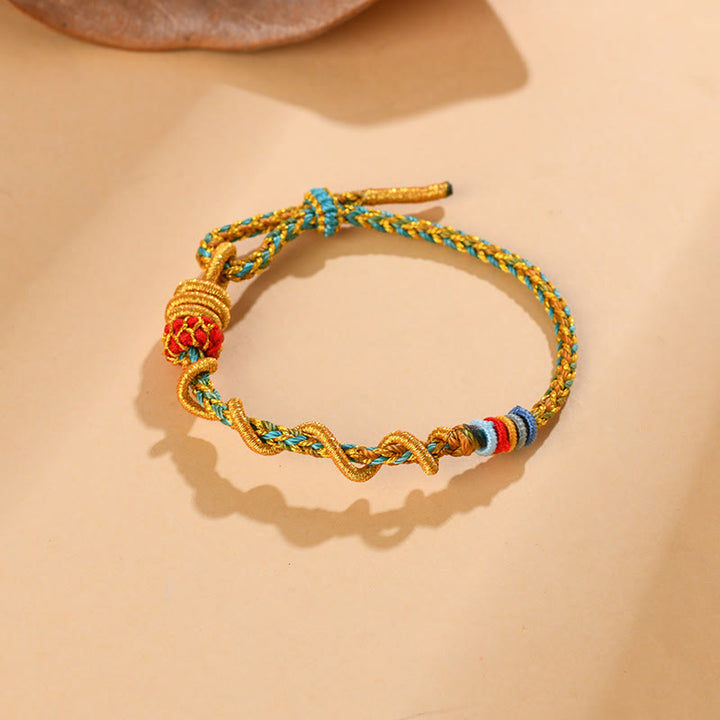 Buddha Stones Colorful String Snake Dragon Year of the Snake Luck Bracelet