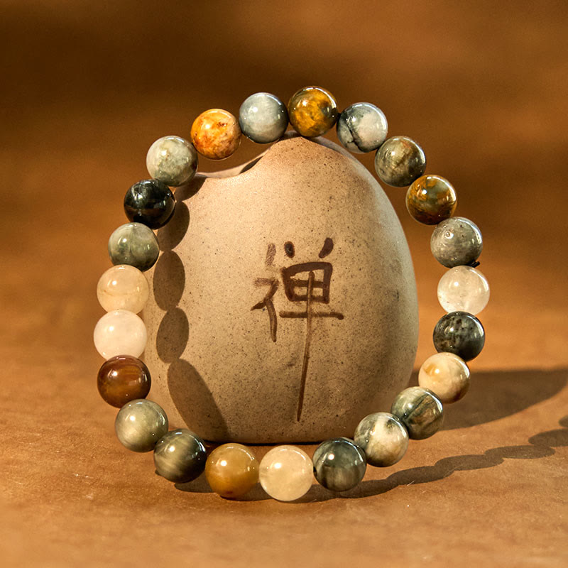 Buddha Stones Natural Eagle's Eye Stone Confidence Positive Bracelet