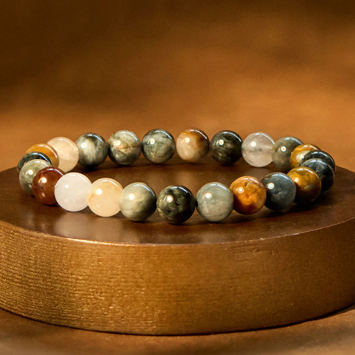 Buddha Stones Natural Eagle's Eye Stone Confidence Positive Bracelet