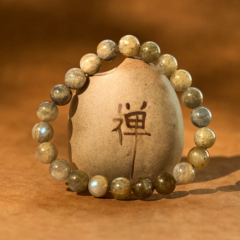 Buddha Stones Natural Labradorite Beads Healing Support Bracelet