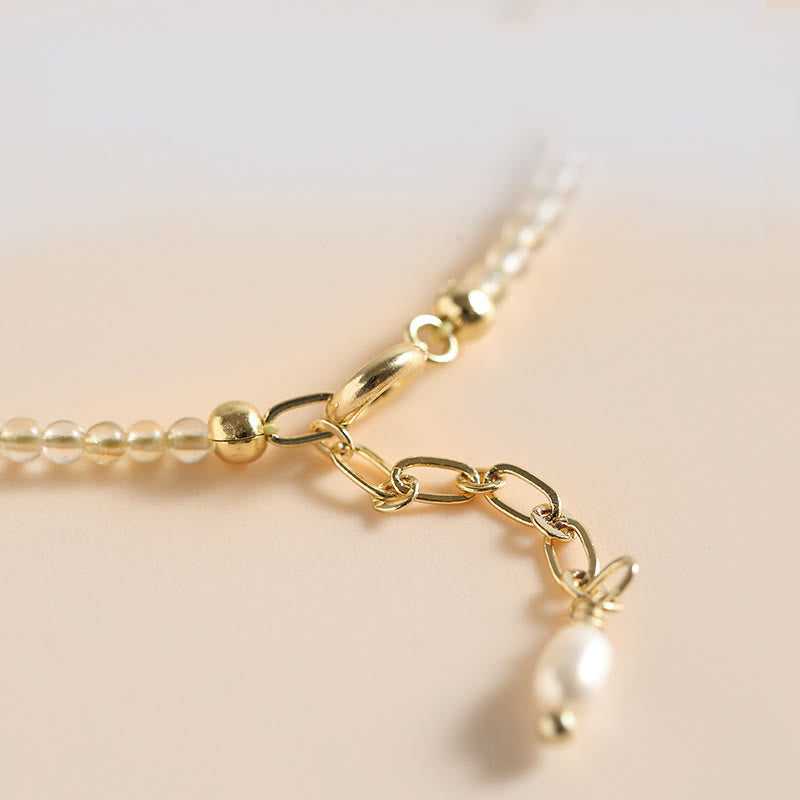 Buddha Stones 2.5mm Ultra-thin Citrine Tourmaline 14K Gold Filled Copper Beads Prosperity Bracelet - image 4