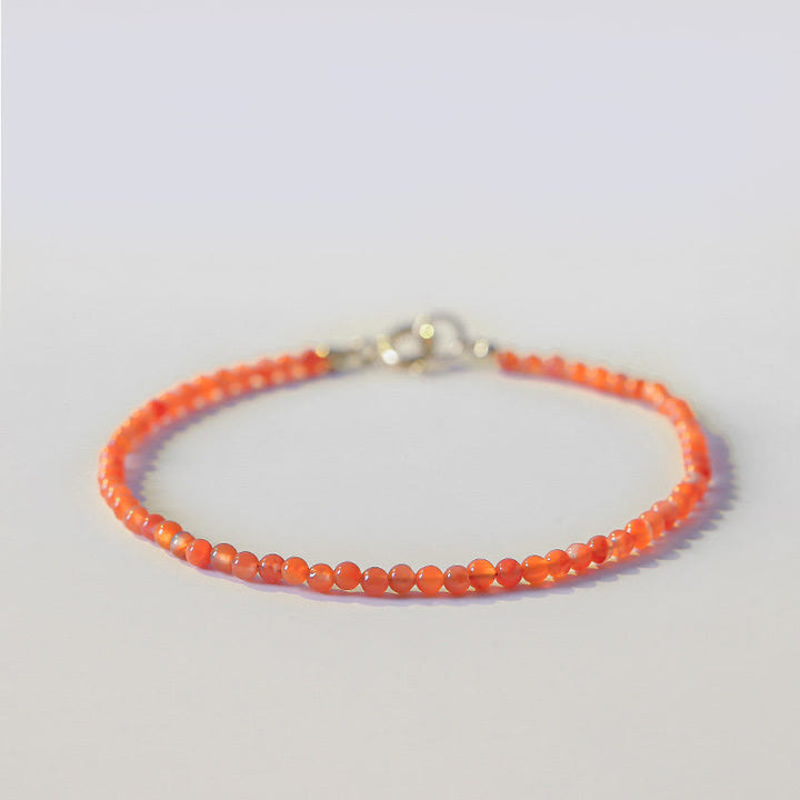 Buddha Stones Natural Cherry Persimmon Red Agate Ultra-thin Beads Confidence Bracelet