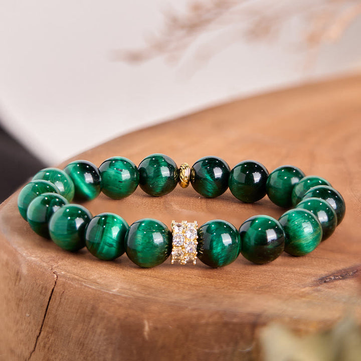 Buddha Stones Green Tiger Eye Positive Bracelet