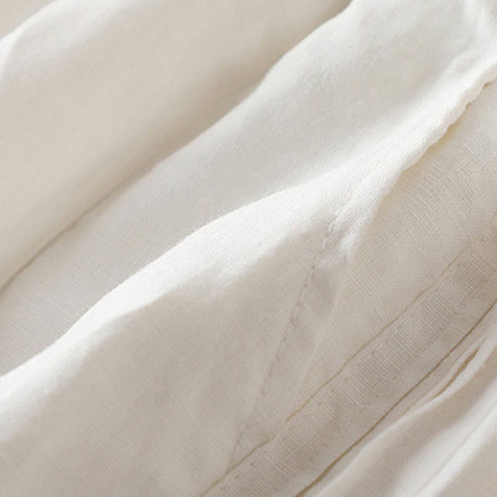 Buddha Stones Casual Plain Color Side Pleats Cotton Linen Women's Wide Leg Pants With Pockets - image 15