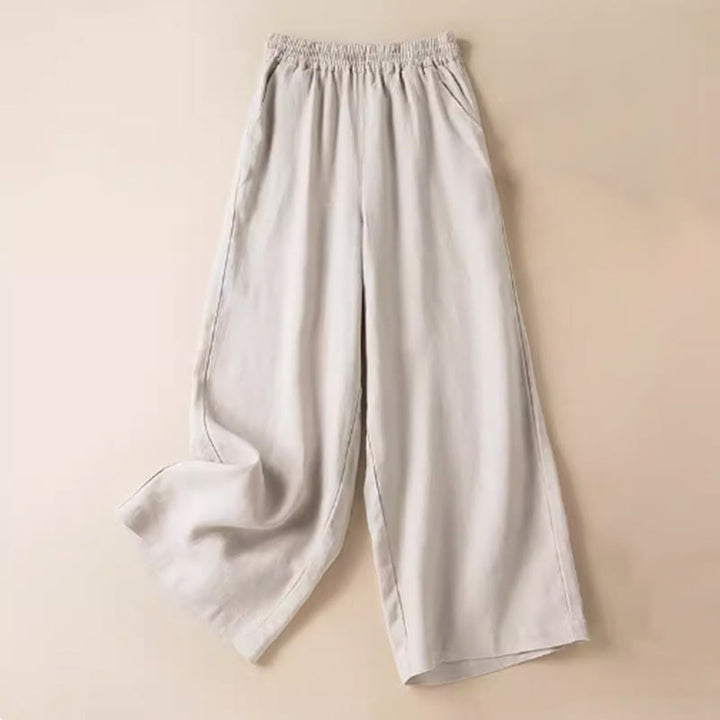 Buddha Stones Casual Solid Color Women's Wide Leg Pants With Pockets - Beige - US12，UK/AU16，EU44 (3XL) - image 20