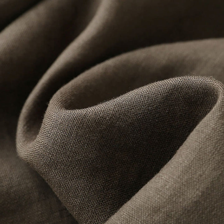 Buddha Stones Casual Plain Color Lace-up Cotton Linen Women's Wide Leg Pants - image 28