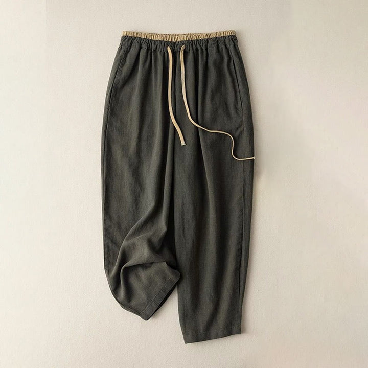 Buddha Stones Casual Solid Color Cotton Linen Drawstring Women's Pants With Pockets - DarkOliveGreen - Corduroy · Fleece-Lined - US16，UK/AU20，EU48 (3XL) - image 5